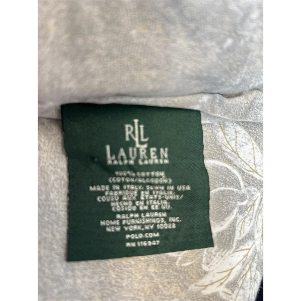 Ralph Lauren ODEON FLORAL Silver Bronze Grey Comforter Queen + 2 Shams